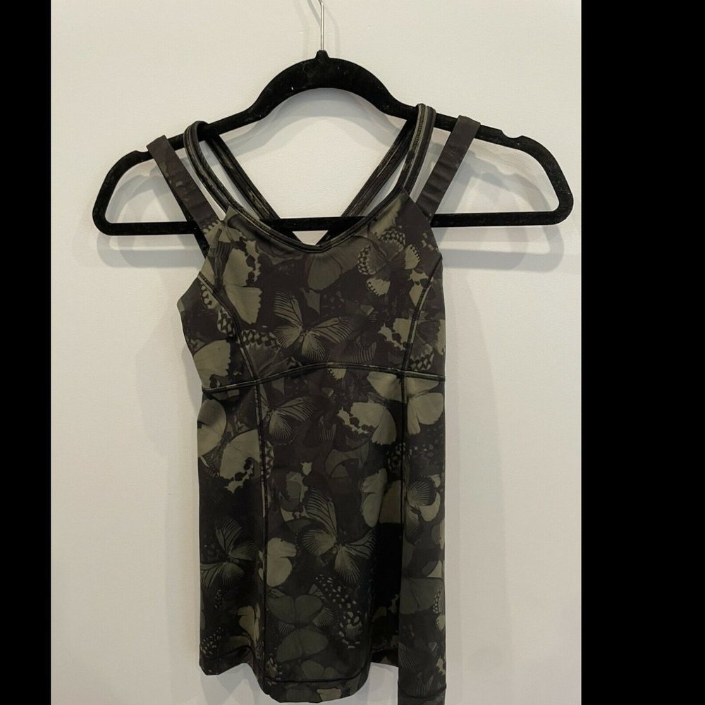 Lululemon Green Athletic Strappy Tank Top Size 0